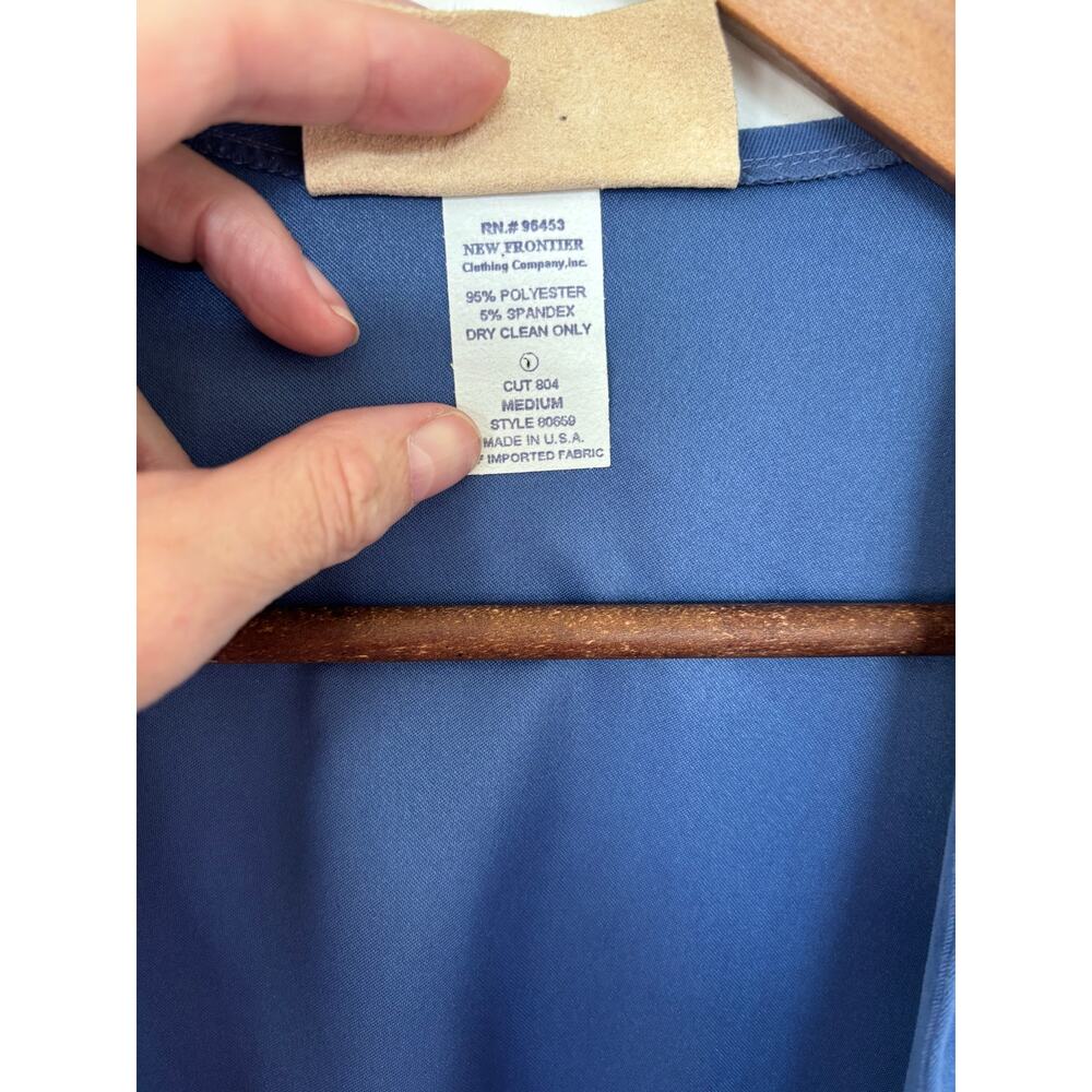 New Frontier Womens Blue Faux Suede Western Vest Western Boho Cowgirl Size M - Picture 3 of 4